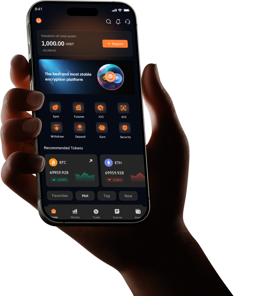 Cryptocurrency Exchange Phone Interface